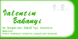 valentin bakanyi business card